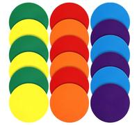 Housoutil 18pcs Agility Dot Markers Spot Discs Soccer Training Equipment Plastic Flat Circles with Nonslip Surface Flexible Design Assorted Colors on The Field Use