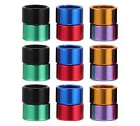 Housoutil 18Pcs Aluminum Pigeon Identification Leg Bands Split Open Bird Marker Rings Blue Green Orange Purple Black Red for Racing Pigeons and Poultry