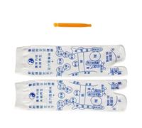 Housoutil 1pair Foot Massage Cotton Socks Breathable Cotton Socks Skin-Friendly Design White Acupoint Printed for Daily Wearing Acupuncture Point Massage Stick