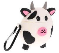 Housoutil 1Pc Cow Earbuds Case Silicone Protector for Cute Cartoon Cow Design Drop and Fashionable Convenient Charging with Hanging for Easy Carrying Random Color