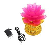 Housoutil 1pc Led Lotus Shaped Decor Changing Lamp Decor Buddha Light Decoration 7 Colors Auto Changing
