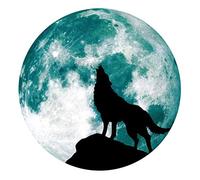 Housoutil 1pc Luminous Moon Wall Sticker Halloween Glow The Dark Wolf Design for Bedroom Living Room Bathroom for Masquerade and Halloween Parties