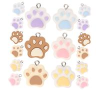 Housoutil 1set Cute Resin Dog Paw Charms DIY Jewelry Making Pendants for Necklaces Keychains Bracelets and Crafts Durable and Safe Resin Material 18pcs