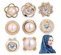 Housoutil 1set Magnetic Hijab Pins No Sew Button Closure for Scarves Stylish Decorative Buttons for Womens Clothing Safe and Multipurpose Clothing Fasteners 8pcs
