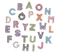 Housoutil 1set Rhinestone English Letter Charms for DIY Jewelry Making for Bracelet Pendant and Craft Projects Easy to Use with Convenient Design 26pcs