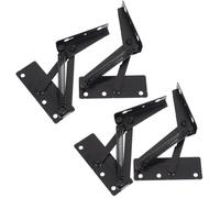 Housoutil 2 Pairs Hidden Spring Lift-up Hinges Integrated Support Plates for Cabinets and Sofas, Corner Cabinet Door Hinges Spring Mechanism for Wooden Boxes and Folding Beds