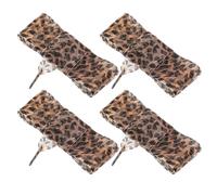 Housoutil 2 Pairs Wide Leopard Shoe Laces for Sneakers Animal Print Fashionable Polyester Laces from Coming Undone Men Women All-occasion Use 4 Cm Wide Design