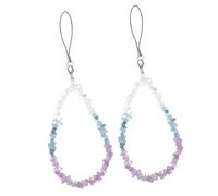 Housoutil 2 Pcs Crystal Stones Phone Lanyards Short Wrist Straps Anti-lost Phone Chains for Smartphones Keychains Cameras USB Flash Drives Purse Accessories