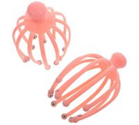 Housoutil 2 Pcs Portable Head Claw Massagers Plastic and Stainless Steel, Small and Ergonomic Design Scalp Massaging Tool to Promote and Relax The Scalp for Stress Relief Random Color