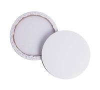 Housoutil 2 Pcs Round Cotton Canvas Boards for Oil Painting and Acrylics Smooth Blank Painting Panels with Stretched Frames for Artists and Creative DIY Art Projects