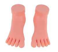 Housoutil 2 Pcs Silicone Mannequin Foot Nail Practice Model Lightweight Silica Gel Practice Fake Foot for Applying Nail Tips and Beauty Skills Improvement Manicure Hand Use