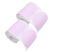 Housoutil 2 Rolls Round Self-Adhesive Thermal Label Stickers on Synthetic Paper, Waterproof and Printing, Pink Small Sticker Labels for Inventory and Outdoor Use