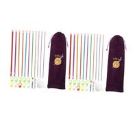 Housoutil 2 Sets Crochet Hook for Yarn Weaving Ergonomic Knitting Crochet Needles for Sweater Scarf Hat DIY Crafts Smooth Non Slip Braiding Tools for Adult Knitters