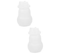 Housoutil 2 Sets DIY Snowman Jar Silicone Mold with Lid for Epoxy Resin Crafts Decorative Storage Bottle Mold for Makeup Brushes Candy Jewelry Holder Lightweight Portable Container for