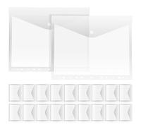 Housoutil 20 Pcs A4 Binder Folder with 11 Holes and Snap Button Closure, Pp Plastic Document Holder for Office and School Use, Multiple Purpose Binder Organizer for Notes and Receipts