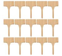 Housoutil 20 Pcs Bamboo T Shape Plants Signpost Miniature Decors Plaque Ornaments Easy to Insert Disposable Garden Nursery Plant Labels