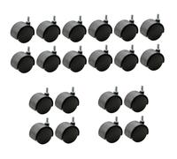 Housoutil 20 pcs Threaded Stem Office Chair Casters Plastic Furniture Wheels Compatible with Carpet Tile Floors for Home and Office Furniture Replacement