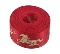 Housoutil 2026 Year of The Horse Decorations Red Polyester Ribbon with Fu Character for Bouquet Decoration and Party Decor, Easy Application Versatile Red Ribbon for Crafts and Festive
