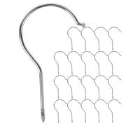 Housoutil 20pcs Clothes Hanger Connector Hooks with Smooth and Rounded Iron Hooks, Thickened Long Round Flat Design, Silver Colour for Home Use on The Go Use