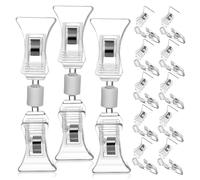 Housoutil 20Pcs Double Sided Sign Clips Transparent Label Holders Head Design for Retail Shelf Price Tag Display and Office Use