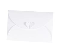 Housoutil 20PCS High End Thickened White Envelopes with Heart Shaped Buckles and Blank Greeting Cards Glittering Bead Light Design Natural for Gift Tags Wedding Placeholders Business Notes
