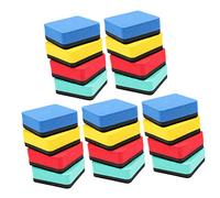 Housoutil 20Pcs Magnetic Whiteboard Erasers Lightweight Dry Erase Felt Cloth Eva for Office School Home Classroom Use with Blue Yellow Cyan Red Colors