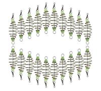 Housoutil 20pcs Medium Size Olive-shaped Spring Fishing Bait Traps with Luminous Beads Fishing Lure Cage for River and Lake Use