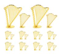 Housoutil 20pcs Mini Lyre Harp Pendant DIY Charm Music Note Jewelry Vintage Alloy and Plastic Use Versatile Decoration for Music Enthusiasts Creative Applications