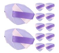 Housoutil 20pcs Mini Triangle Crystal Velvet Powder Puff Foundation Applicator Pad for Smooth Face Body Application