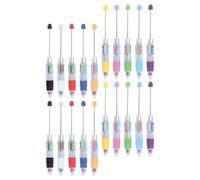 Housoutil 20pcs Multi- Pens Set Bead Pens 0.7mm 4 in 1 Easy Assembly for Writing Travel Cute Cartoon Plastic Random Color
