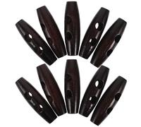 Housoutil 20Pcs Natural Wood Toggle Buttons, 4Cm Round Dark Brown Horn-Style Coat Closure Buttons for Jackets, Sweaters, ’S Clothing Accessories