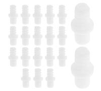 Housoutil 20Pcs Self-Locking Toilet Brush Handle Adapter Replacement Connector Joint for Brush Head Fixing Compatible with 16Mm Screw Pole, White PP Plastic Suitable for Bathroom Cleaning