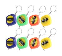 Housoutil 20pcs Small Retractable Tape Measure Pendant with Square Shape and Plastic Steel Material, Multi-purpose Portable Tape Measure Key Holder for Easy Measurements at Back Random Color