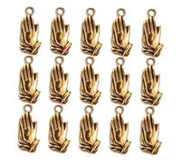 Housoutil 20pcs Vintage Zinc Alloy Prayer Hands Pendant Charms for DIY Jewelry Making Lightweight Spiritual Bracelet and Necklace Charms with Meaningful Blessing Symbolism