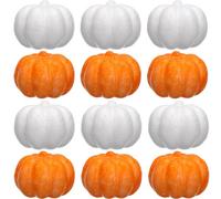 Housoutil 20pcs White Embryo Pumpkin DIY Imitation Pumpkin Decorations Foam Material Realistic Practical Design to Decorate Parties and Halloween