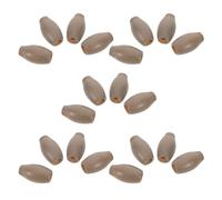 Housoutil 20pcs Wooden Curtain Pull Rope Knobs Olive-Shaped Tassel Blind Cord Ends Hollow Design Grey Drapery Hardware for Roman Shades Window Blind Accessories