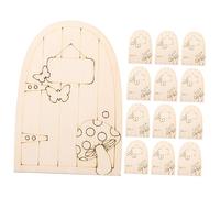 Housoutil 20pcs Wooden Fairy Door Decoration Kit for Garden Tree Stump DIY Hand Painted Miniature Door for Dollhouse and Photography Prop Creative Outdoor Ornament