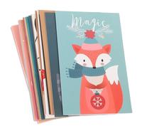 Housoutil 24Pcs Creative Christmas Greeting Cards with Envelopes Lovely Santa Designs for Friends Colleagues Festive Holiday Wishes for Christmas Parties and Seasonal Greetings