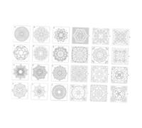 Housoutil 24pcs Mandala Drawing Stencils DIY Crafts Supplies for Home Shop Durable Painting Tool Templates Fun Creative Designs for Art Projects Safe Reusable