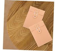 Housoutil 25Pcs Kraft Paper Envelope File Bags Thick Kraft Document Pouch for Office School Mailing Cards Photos Organizer
