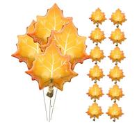 Housoutil 25pcs Thanksgiving Foil Balloons Shiny Fall Maple Leaf Shape Aluminum Foil Inflation Festive Autumn Party Decorations for Harvest and Holiday Celebrations