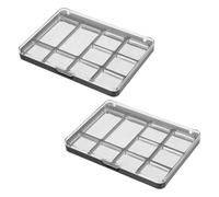 Housoutil 2Pcs 10-Color Magnetic Empty Eyeshadow Palette Tray Set, DIY Makeup Palettes with 10 Grid Pans, Refillable Cosmetic Tray for Eyeshadow Storage and