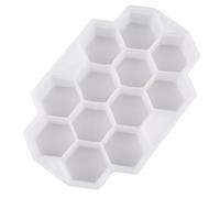 Housoutil 2pcs 12-Grid Honeycomb Silicone Ice Cube Mold with Lid Portable Ice Maker Tray for Freezer Reusable Kitchen for Drinks and Cocktails