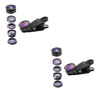 Housoutil 2pcs 5 1 Professional Smartphone Camera Lenses Set 198° Fish-eye 0.63x Wide 15x Macro 2x Cpl for Mobile