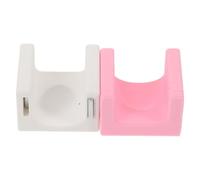 Housoutil 2pcs 5d Cat Eye Gel Magnet Magnetic Manicure Tool for Nail Art Dual-ended U-shaped Design for DIY Salon Use White Pink Plastic + Metal Magnet Wand