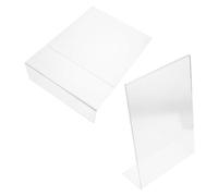 Housoutil 2pcs Acrylic L-shaped Sign Display Stand Visibility and Portable Design for Classroom and Office Use, Versatile Menu and Table Number Holder
