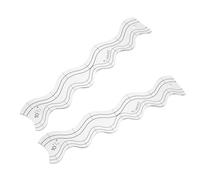 Housoutil 2pcs Acrylic Wave Quilting Template Rulers with Visibility for Home Decor Projects and Patchwork, Versatile Use Quilting Stencils Compatible with Domestic Sewing Machines