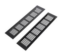 Housoutil 2pcs Black Aluminum Alloy Rectangular Air Vent Cover for Wardrobes and Shoe Cabinets, Ventilation with Heat Dissipation and Corrosion Resistance, Suitable for Cabinet Airflow