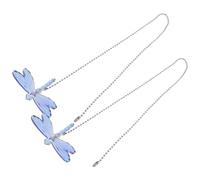 Housoutil 2pcs Blue Crystal Dragonfly Fan Pull Chain 20.8 Pendant Light Pull Cord Replacement for Ceiling Fan and Wall Lamp in Living Room Bedroom