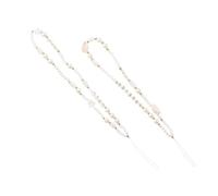 Housoutil 2Pcs Bohemian Pearl Shell Phone Chain DIY Mobile Hanging Decor Anti-lost Acrylic Chains with Fixing Rope for Smartphone Case Accessories White Forever Happy